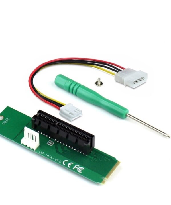 PCI-E 4X Female to NGFF M.2 M Key Male Adapter Converter Card with Power Cable