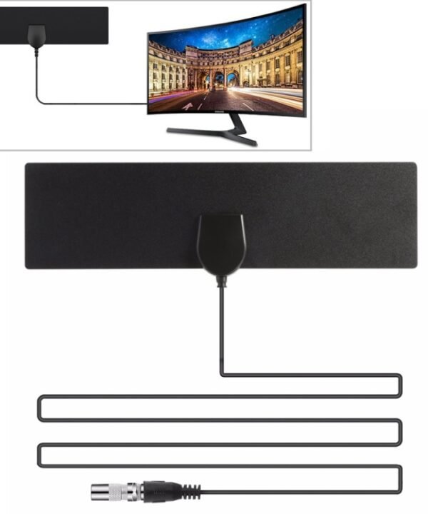 25 Miles Range 28dBi High Gain Amplified Digital HDTV Indoor Outdoor TV Antenna with 3.7m Coaxial Cable & IEC Adapter