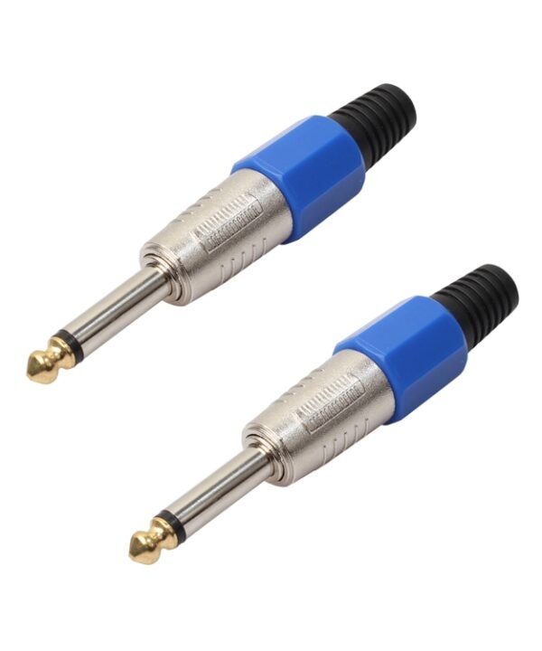 2 PCS 6.35 Gold-plating Mono Microphone Audio Plug