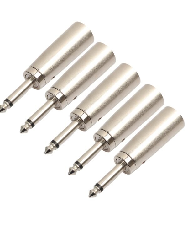 5 PCS 6.35mm to 3 Pin XLR Plug Male Audio Converter Connector