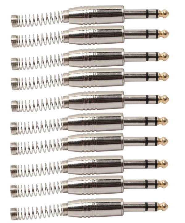 10 PCS 6.35mm Metal Audio Plug Stereo Microphone Cord Plug