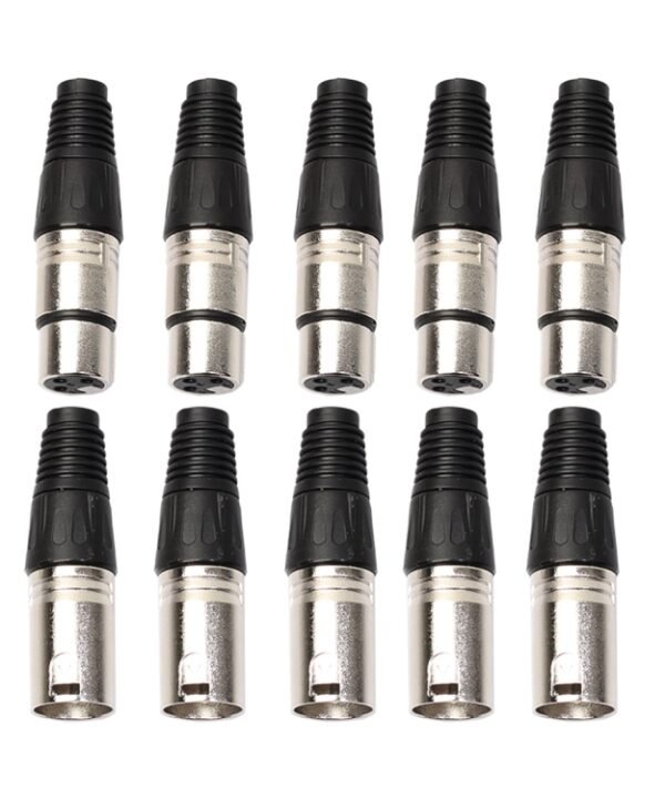 5 Pairs 3 Pin XLR Plug Male + Female Jack Mic Jack Plug Socket Connector