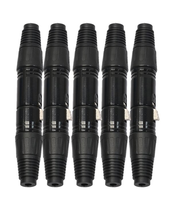 5 Pairs Black 3 Pin XLR Audio Cable Connector Male and Female