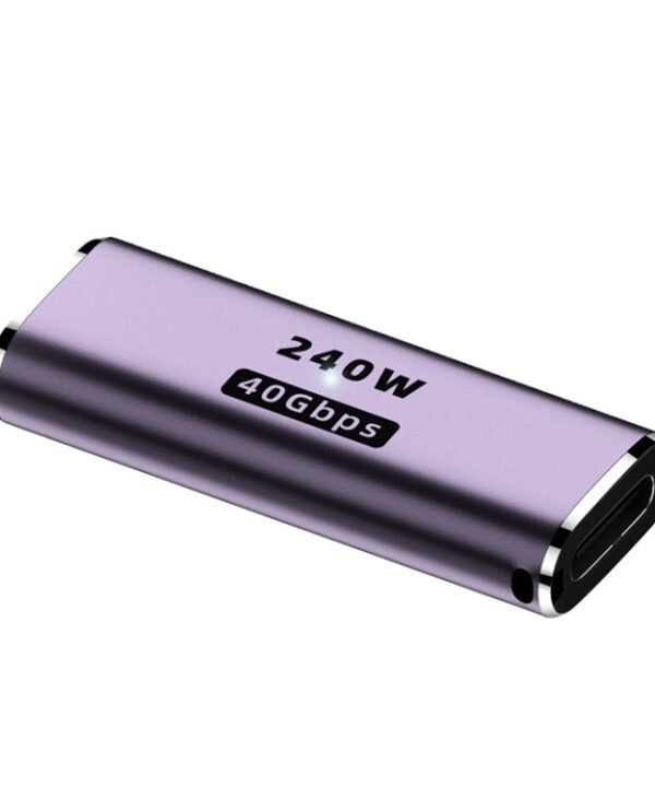 240W USB-C/Type-C Female to USB-C/Type-C Female 40Gbps Straight Adapter with Light