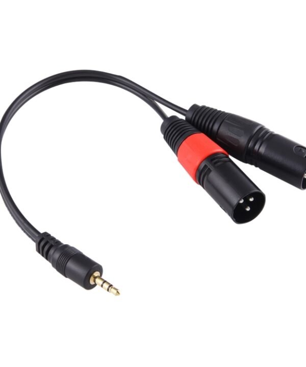 30cm Metal Head 3.5mm Male to 3 Pin XLR CANNON Male Audio Connector Adapter Cable