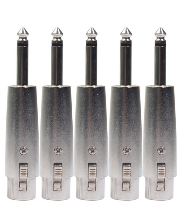 5 PCS LZ1167G 6.35mm Single Track Male Head to XRL Female Audio Adapter Plug (Black), LZ1167, LZ1167G