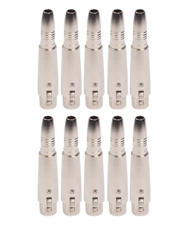 10 PCS LZ1163-1 6.35mm XRL Female to Female Audio Adapter