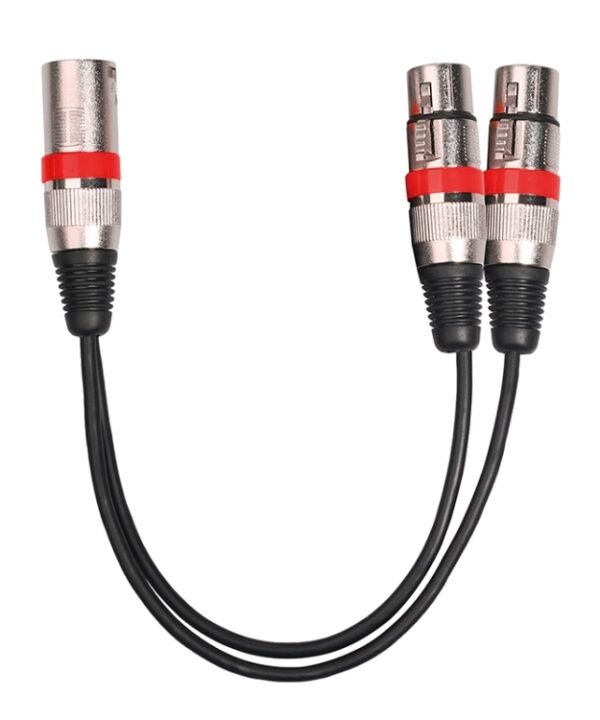 2055MFF-03 2 In1 XLR Male to Double Female Microphone Audio Cable, Length: 0.3m