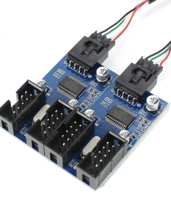 9 Pin USB Header Male 1 to 4 Female Extension Cable Card