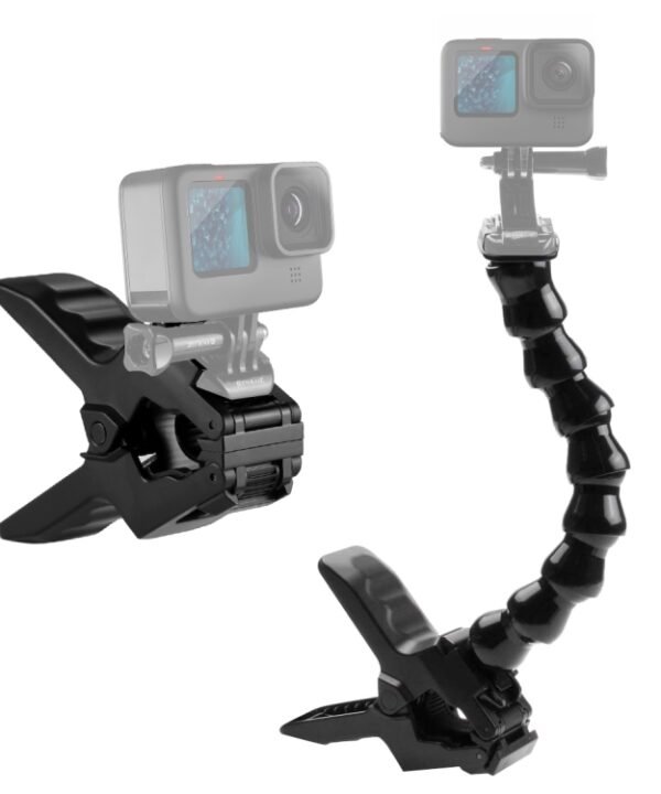 PULUZ Action Sports Cameras Jaws Flex Clamp Mount for GoPro, Insta360, DJI and Other Action Cameras