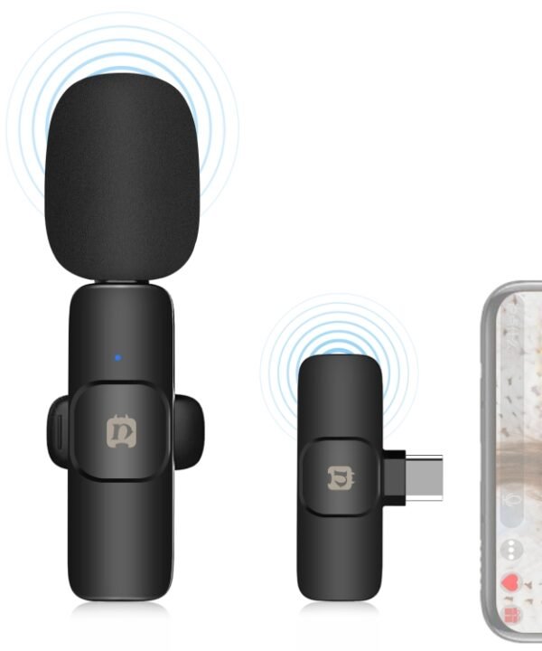 PULUZ Wireless Lavalier Noise Reduction Reverb Microphone for Type-C / USB-C Device, Support Phone Charging, Type-C Wireless Microphone