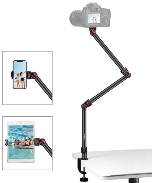 PULUZ Overhead Camera Mount C-Clamp Desk Stand Live Holder