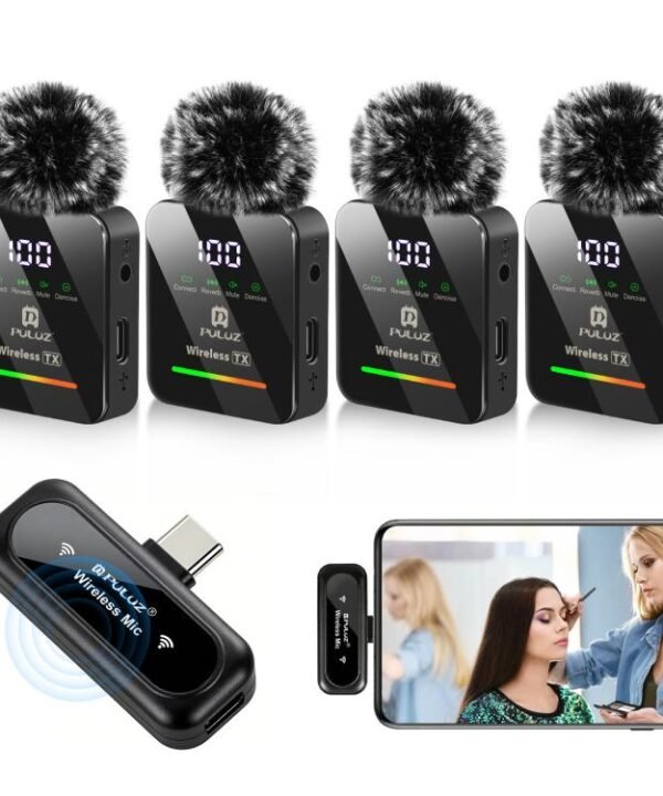 PULUZ 4 TX + 1 RX Wireless Lavalier Microphone, Type-C 4 TX + 1 RX