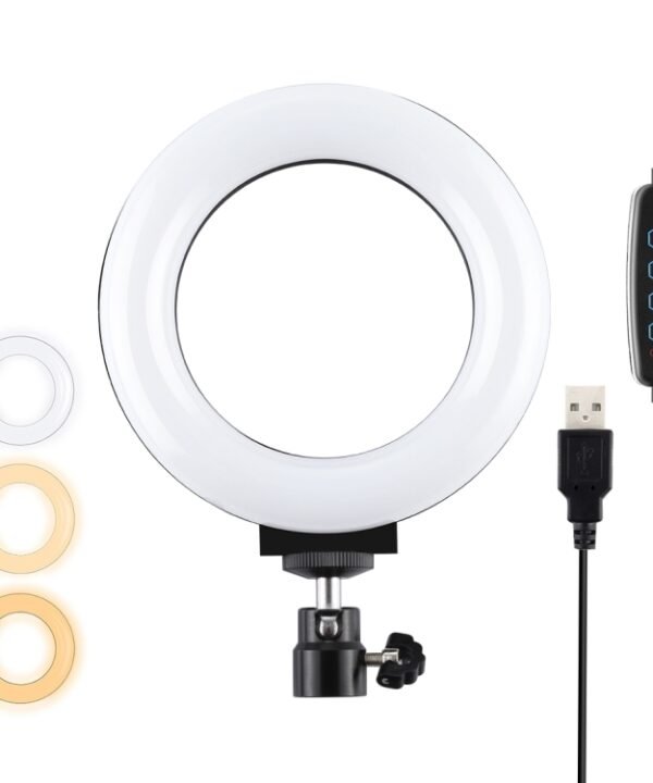 PULUZ 4.7 inch 12cm USB 3 Modes Dimmable LED Ring Selfie Beauty Vlogging Photography Video Lights with Tripod Ball Head(Black)
