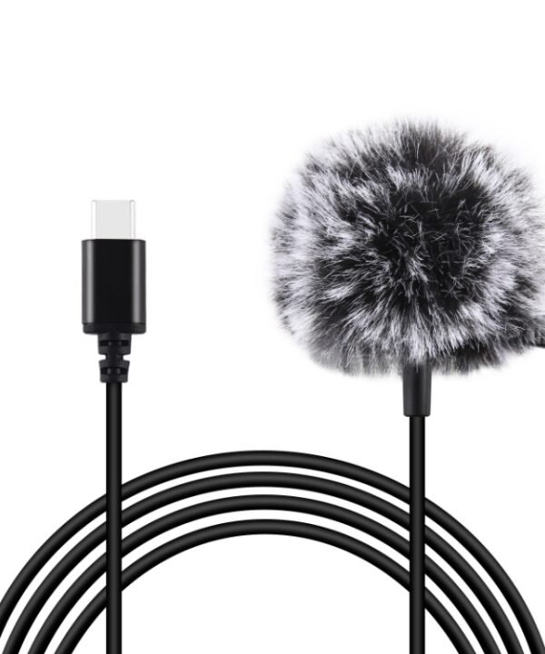 PULUZ 1.5m USB-C / Type-C Jack Lavalier Wired Condenser Recording Microphone