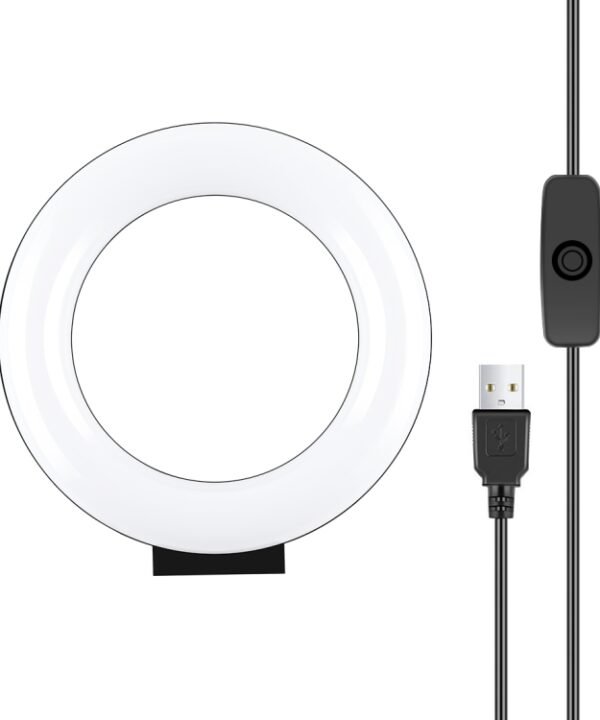 PULUZ 4.7 inch 12cm Curved Surface USB White Light LED Ring Selfie Beauty Vlogging Photography Video Lights, 4.7 inch