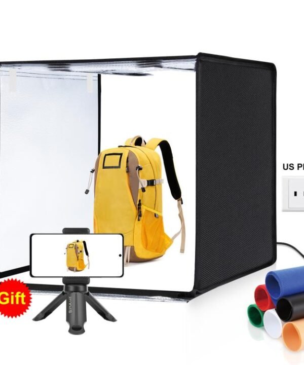 PULUZ Photo Studio Light Box Portable 60 x 60 x 60 cm Light Tent LED 5500K White Light Dimmable Mini 36W Photography Studio Tent Kit with 6 Removable Backdrops (Black Orange White Green Blue Red), 60cm Box(US), 60cm Box(UK), 60cm Box(EU), 60cm Box(AU)