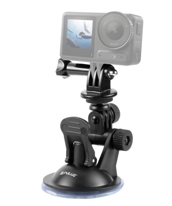 PULUZ Car Suction Cup Mount with Screw & Tripod Mount Adapter & Storage Bag for GoPro, Insta360, DJI and Other Action Cameras