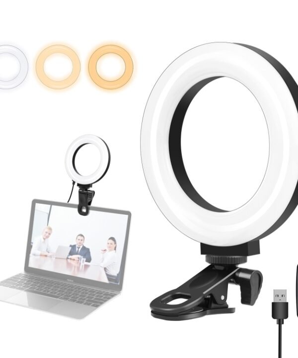 PULUZ 4.7 inch 12cm Ring Selfie Light 3 Modes USB Dimmable Dual Color Temperature LED Curved Vlogging Photography Video Lights with Monitor Clip Holder, 4.7 inch+Clip