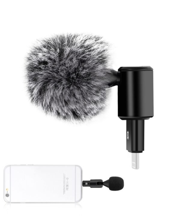 PULUZ 8PIN Jack Mobile Phone Omnidirectional Condenser Adjustable Microphone, 8 Pin Phone Microphone