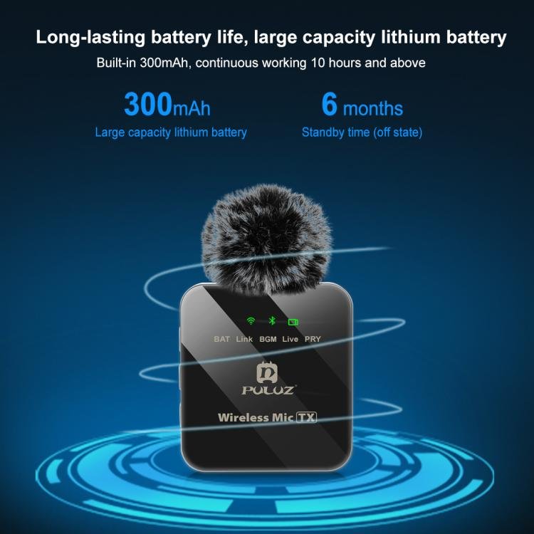 PULUZ Wireless Lavalier Microphone for iPhone / iPad, 8-Pin Receiver, 8-Pin 1 TX + 1 RX - Image 7