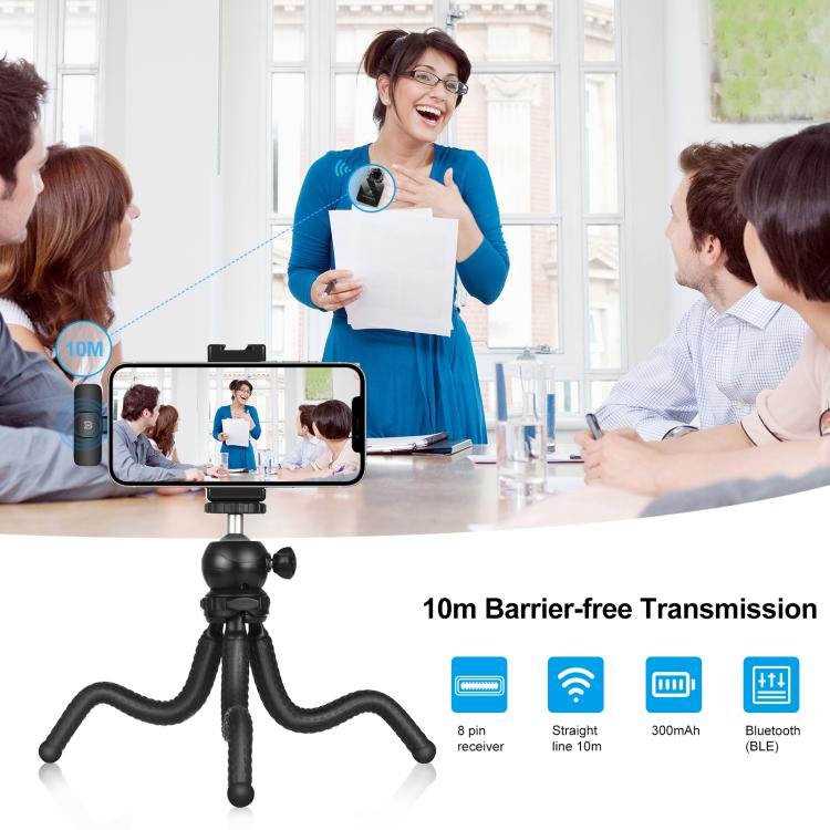 PULUZ Wireless Lavalier Microphone for iPhone / iPad, 8-Pin Receiver, 8-Pin 1 TX + 1 RX - Image 8