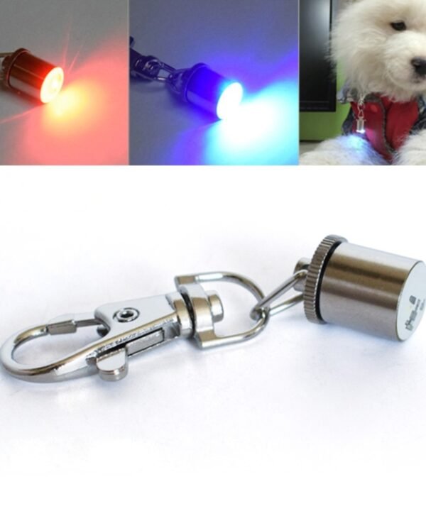 New Style Cylinder Shaped Pet Dog Two Colors Blinking Pendant Hanging Ornament(Grey)