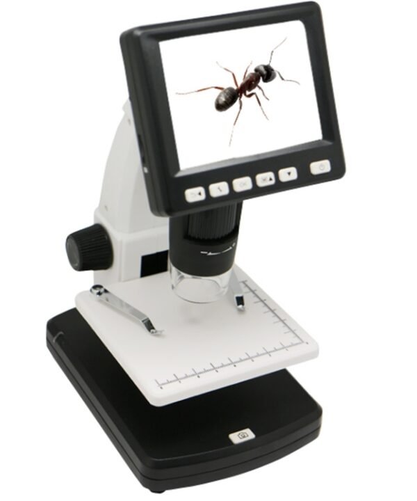 500X 5 Mega Pixels 3.5 inch LCD Standalone Digital Microscope with 8 LEDs, Support TF Card up to 32G (DMS-038M)(White)