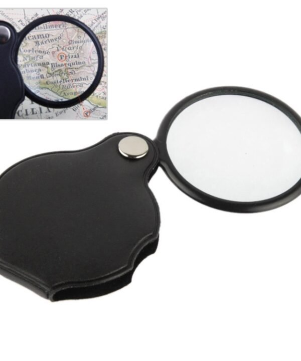 10 PCS 5X 50mm Magnifier Pocket Folding Magnifying Glass Loupe Pocket Spiegel(Black)