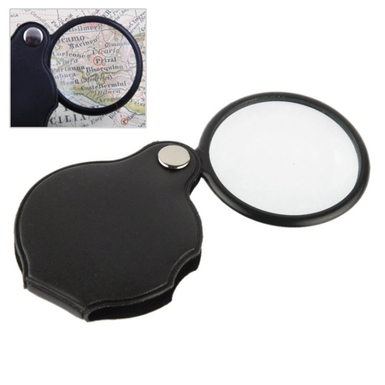 10 PCS 5X 50mm Magnifier Pocket Folding Magnifying Glass Loupe Pocket Spiegel(Black) - Image 2