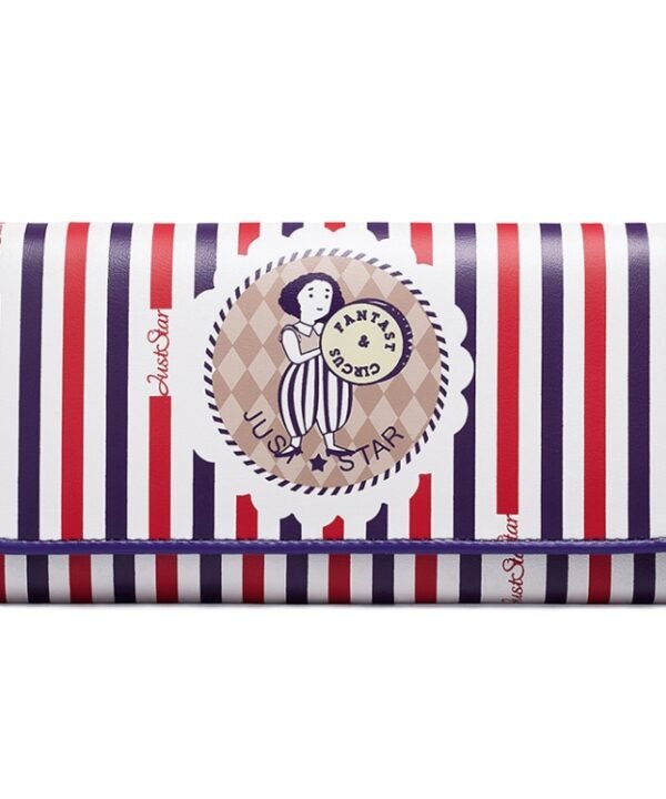 Just Star 3-fold Dreamlike Pattern Printing Long Wallet(Purple)