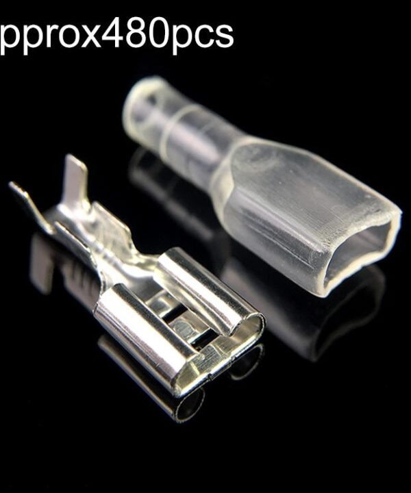 480 x 6.3mm Crimp Terminal Female Spade Connector + Case (480 pcs in one packaging, the price is for 480 pcs)