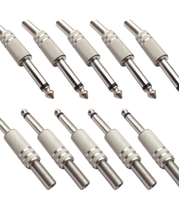 JL0056 6.36mm Audio Jack Connector (10 Pcs in One Package, the Price is for 10 Pcs)(Silver)