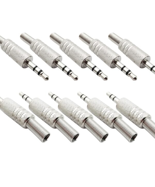 JL0037 3.5mm Audio Jack Connector (10 Pcs in One Package, the Price is for 10 Pcs)(Silver)