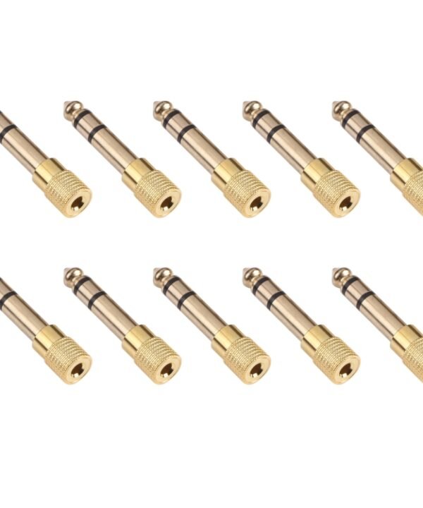 6.35mm Male to 3.5mm Female Audio Jack Adapters (10 Pcs in One Package, the Price is for 10 Pcs)