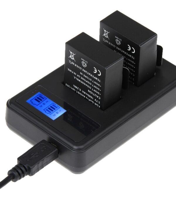 GP158-B LCD Screen Dual Batteries Charger for GoPro HERO3+ /3 (AHDBT-301, AHDBT-302), Displays Charging Capacity