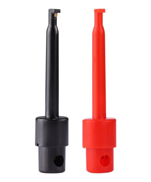 1 Pair 56mm Black and Red Hook Type Test Probe Clip (Large Size)
