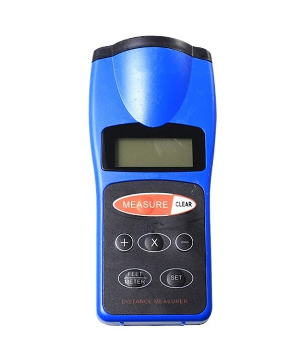 Ultrasonic Laser Point LED Distance Measure Meter Tool(Blue)