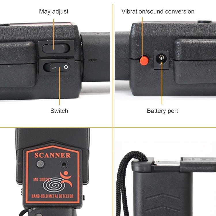 Super Scanner wand Metal Detector (MD-3003B1)(Black) - Image 5