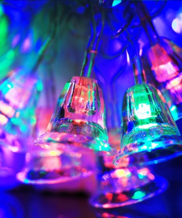 7m Bell Pendants Decoration String Lights, 30-LED Multi-Colored Light  (AC 220V / EU Plug)(Transparent)