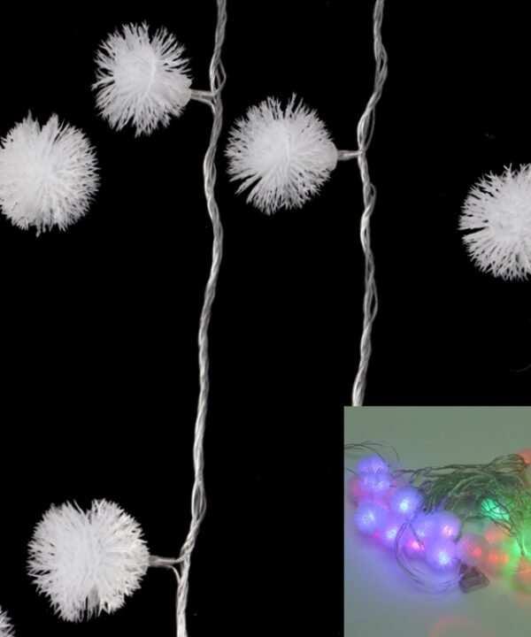 7m Snowball Pendants Pendants Decoration String Lights, 30-LED Multi-Colored Light  (AC 12-240V / EU Plug)(White)