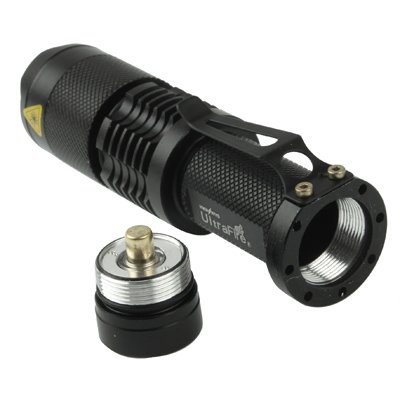 UltraFire Focus Flashlight, 3 Mode, XM-L T6 LED, White Light, Luminous Flux: 700lm, Length: 11.6cm(Black) - Image 4