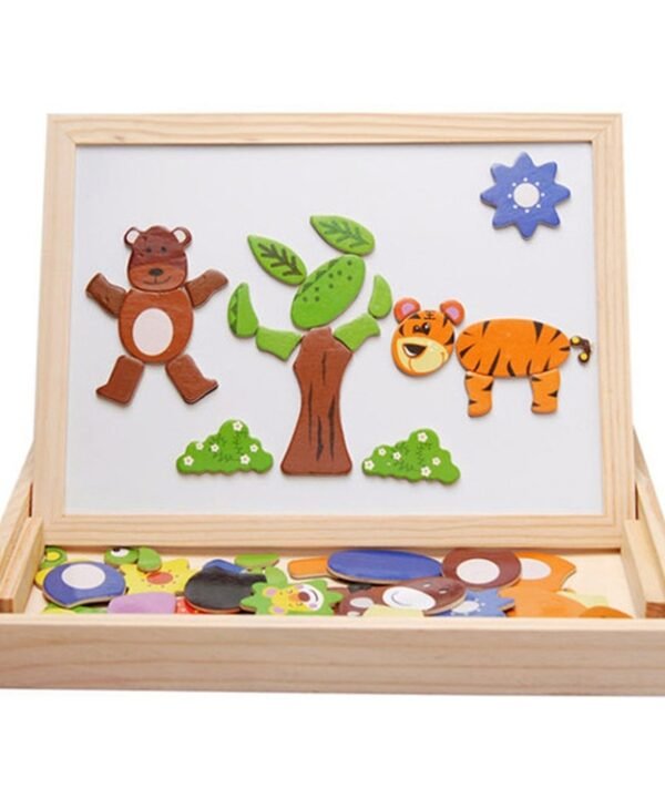 Animal Puzzle Magnetic Double Side Drawing Board
