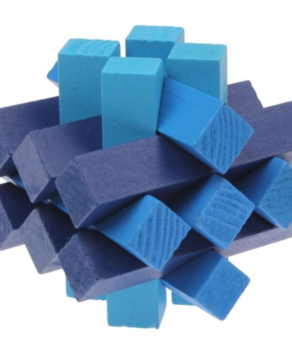 Intelligence Wooden Pull-Apart IQ Puzzle Magic Cube Toy(Blue)