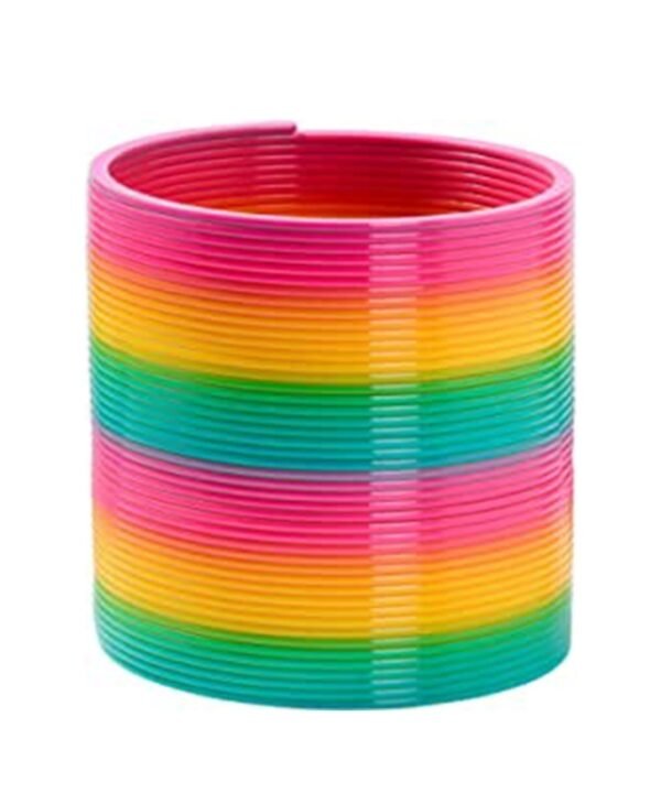 Classic Toy Kaleidoscope Rainbow Ring Folding Plastic Spring Coil Toy for Children (Random Delivery)