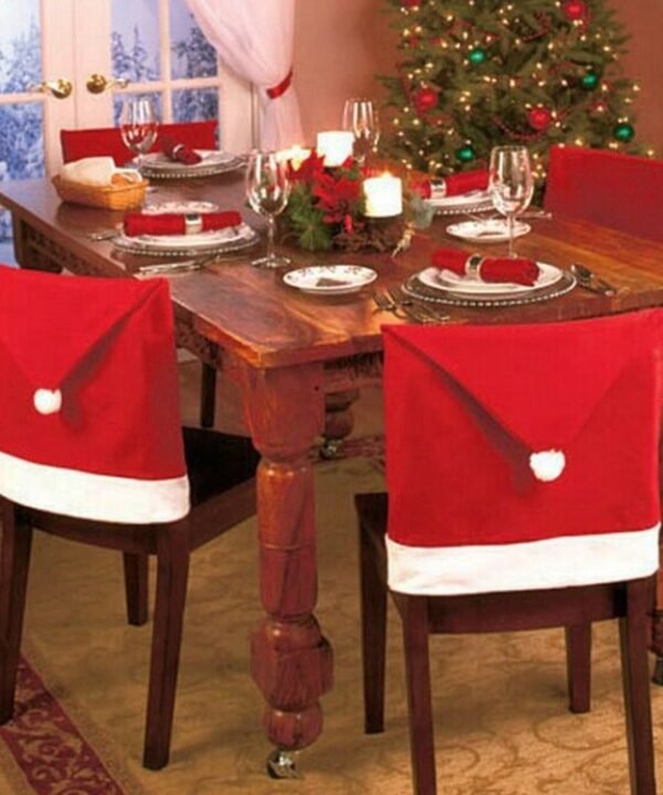 Red Hat Christmas Decoration Chair Cover, Size: 65cm x 50cm