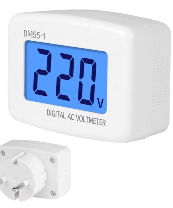 DM55-1 LCD AC Digital Voltage Meter Voltmeter, Measure Range: 110V-300V, EU Plug