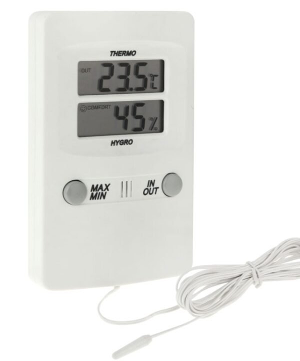 TH02 Digital LCD Indoor Outdoor Sensor Probe Weather Humidity Hygrometer Thermometer