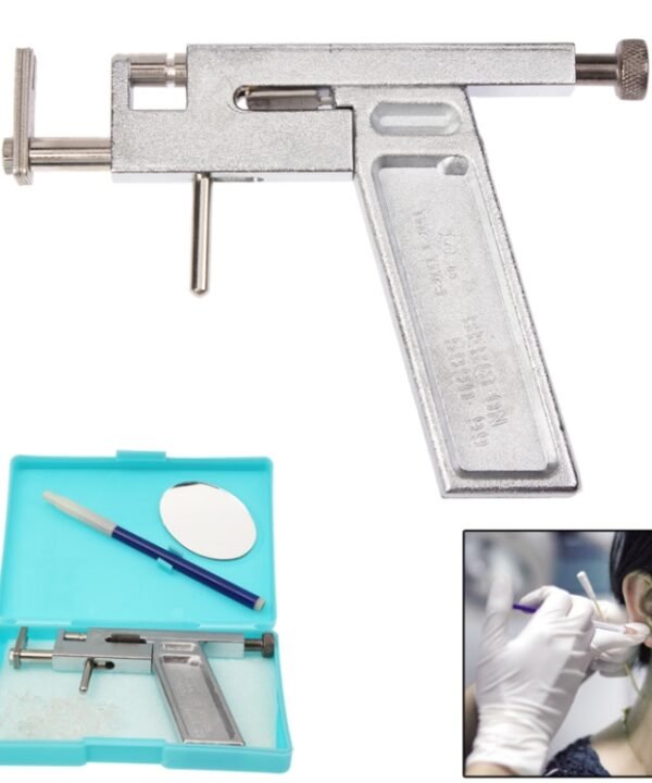Professional Ear Piercing Gun with Mirror(Silver)
