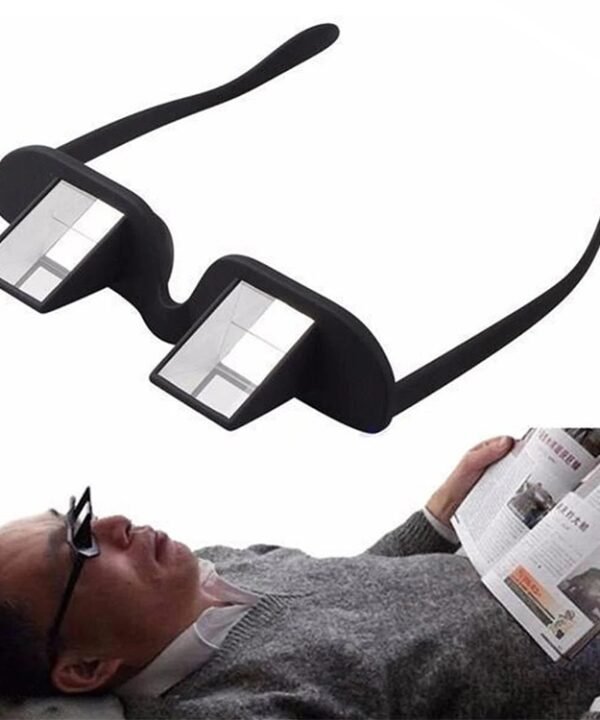Creative High Definition Horizontal Crystal + Plastic Lie Down Glasses(Black)